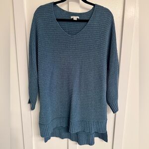 Women's Blue V-Neck Sweater